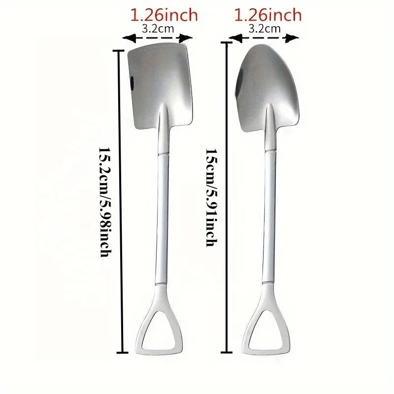 4 pieces of thickened creative stainless steel spatulas, ice cream and fruit spoons, cute scraper spoons, dessert spoons, Qme