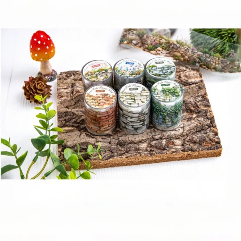 1 roll Flower Wall Hedge Landscaping Tape for Handbook DIY Scrapbook Collage Material Phone Case Notebook Decoration Gift Qme