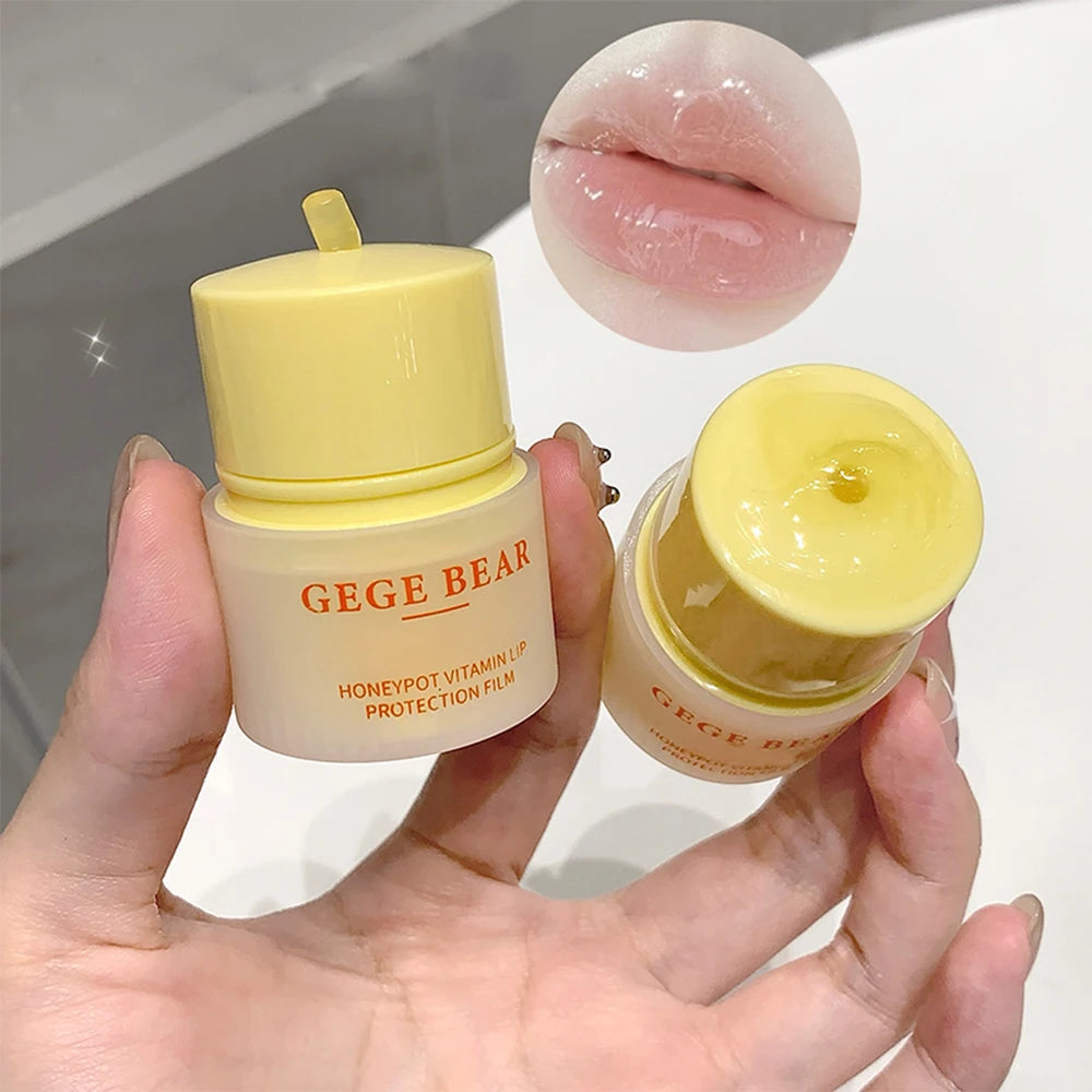 Gege Bear Small Honey Pot Vitamin Lip Mask Autumn Winter Moisturizing Qme