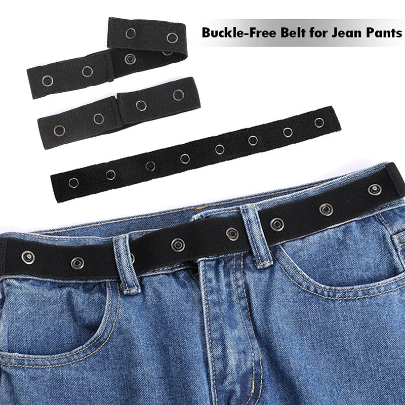 Belts Women Buckle-free Elastic Invisible Jeans Belt Without Buckle Qme