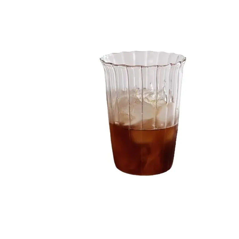 Minimalist Iced Americano Latte Wide-mouth Coffee Cup Drink Glass Qme