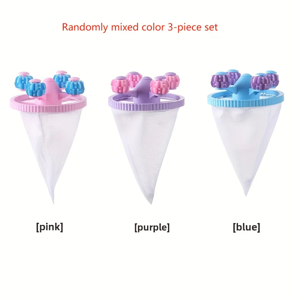 Upgrade Pet Hair Remover for Laundry -Lint Catcher for Washing Machine,Reusable Household Hair Filter Washer Lint Trap Net Pouch Qme 3pcs