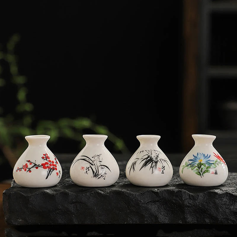DIY Decoration Miniatures Flower Vase Crafts Giftretro White Chinese Qme