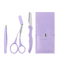 1 2 3 Stainless Steel Eyebrow Trimmer Folding Trimming Suit Clipper Qme 3pcs with bag
