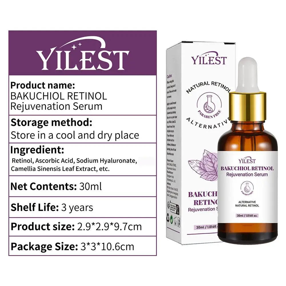 1/2PCS Bakuchiol Retinol Rejuvenation Serum For Face Minimize Wrinkle Retinol & Vitamin Face Serum Korean Firming Skin Care Qme