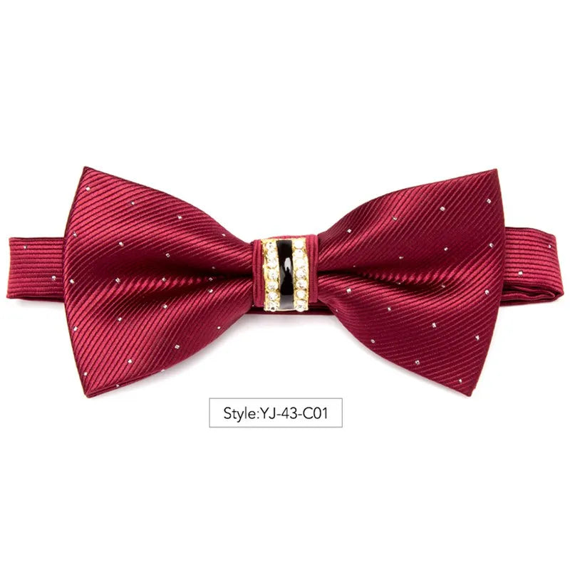 Men's Stripe Luxury Bowtie Necktie Formal Business Wedding Party Qme