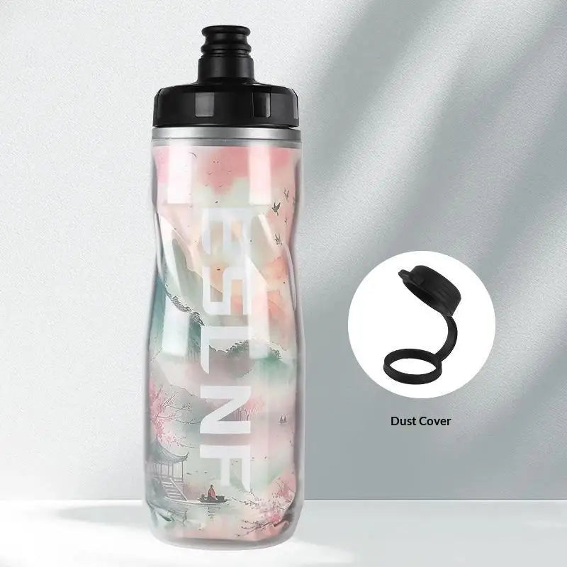 610ml Insulated Bicycle Water Bottles PP Heat- And Ice-protected Water Bottle Outdoor Sports Cup Cycling Bike Water Bottle Qme 0.65L A1