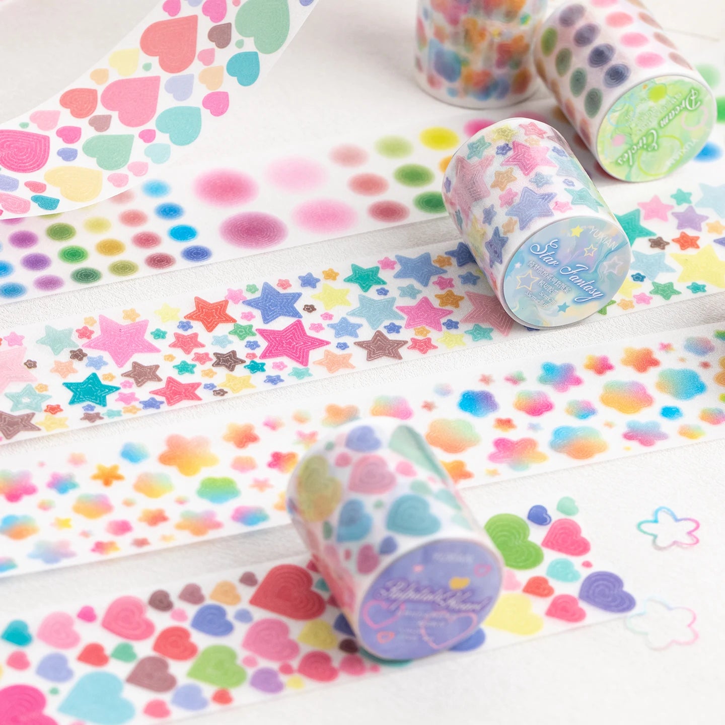 50mm*2m Cute Star pattern Washi Tape Adhesive Diary Sticker Masking Tapes Decorative Christmas DIY Creative Stationery Stickers Qme