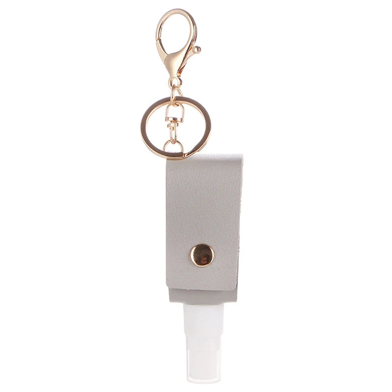 Hand Sanitizer Bottle Mini Hands Hydroalcoholic Gel PU Leather Qme Gray