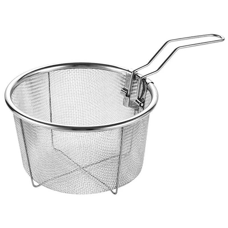 French Chip Frying Strainer Basket Stainless Steel Deep Fry Kitchen Qme