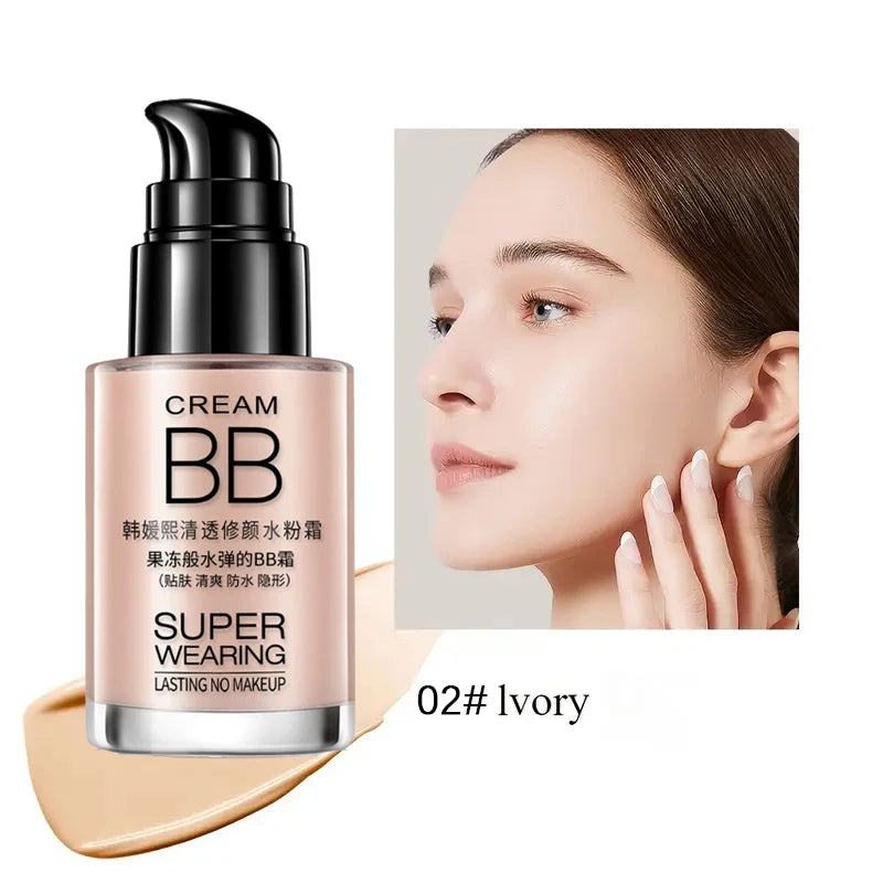 BB Foundation Cream Moisturizing Isolating Waterproof Sweat Proof Qme 02 Ivory