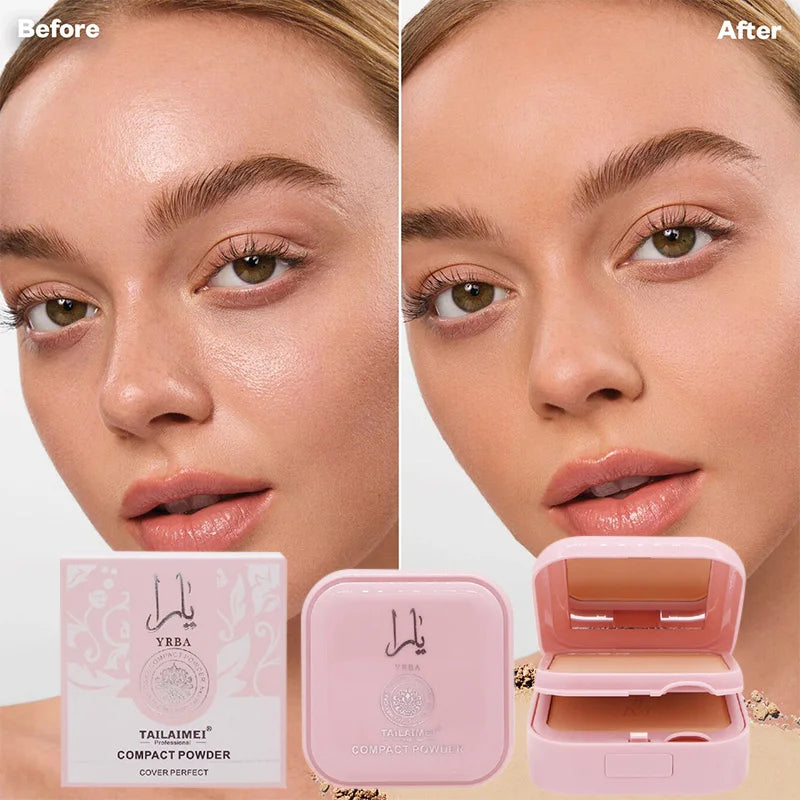 Double Layer Powder Cake Waterproof Long-lasting Women's Makeup Qme