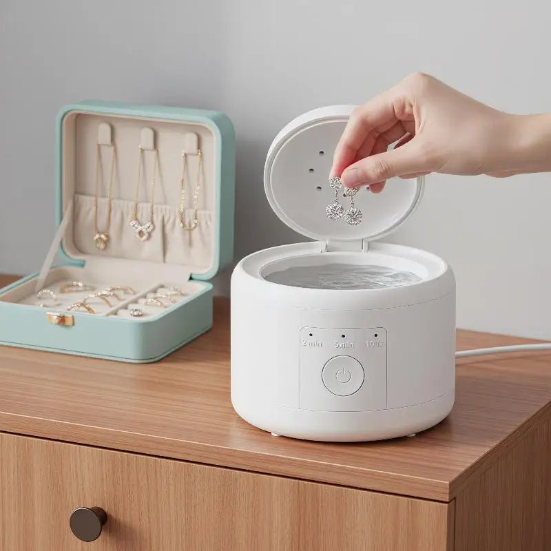 Compact Ultrasonic Cleaner Dental Appliances Thorough Cleaning Qme