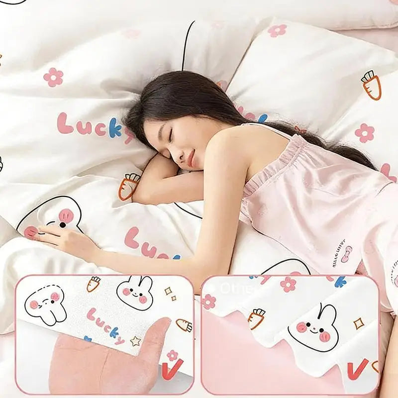 Disposable 3/4-piece Bedding Set, Extra Thick Disposable Sheets, Duvet Covers, And Pillowcases For Hotels And Travel.. Qme