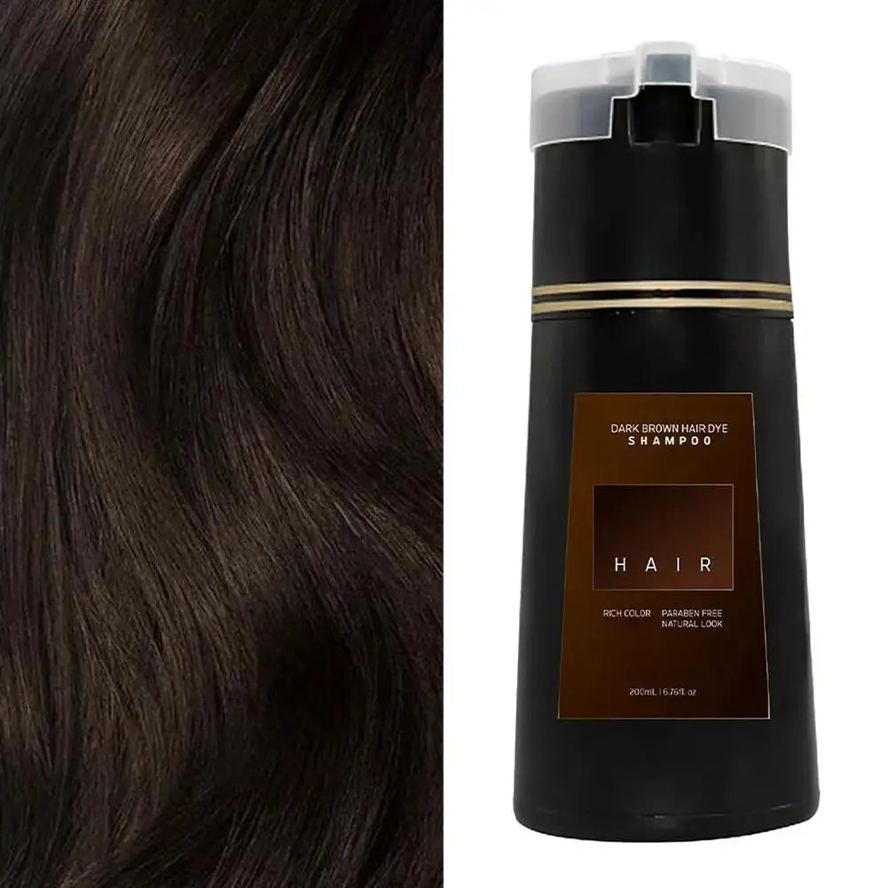 1 2 Black Hair Dye Shampoo Nova Instant Coloring Gray Long Lasting Qme 1pc-dark brown