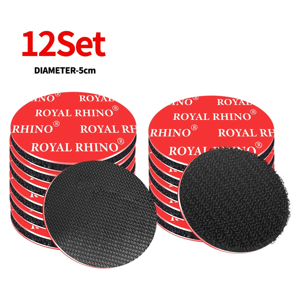 High-Adhesion Hook & Loop Pads Self-Adhesive Backing for DIY Floor Pads High Adhesion Heat-Resistant Hook and Loop Fasteners Qme 12set-diameter-5CM