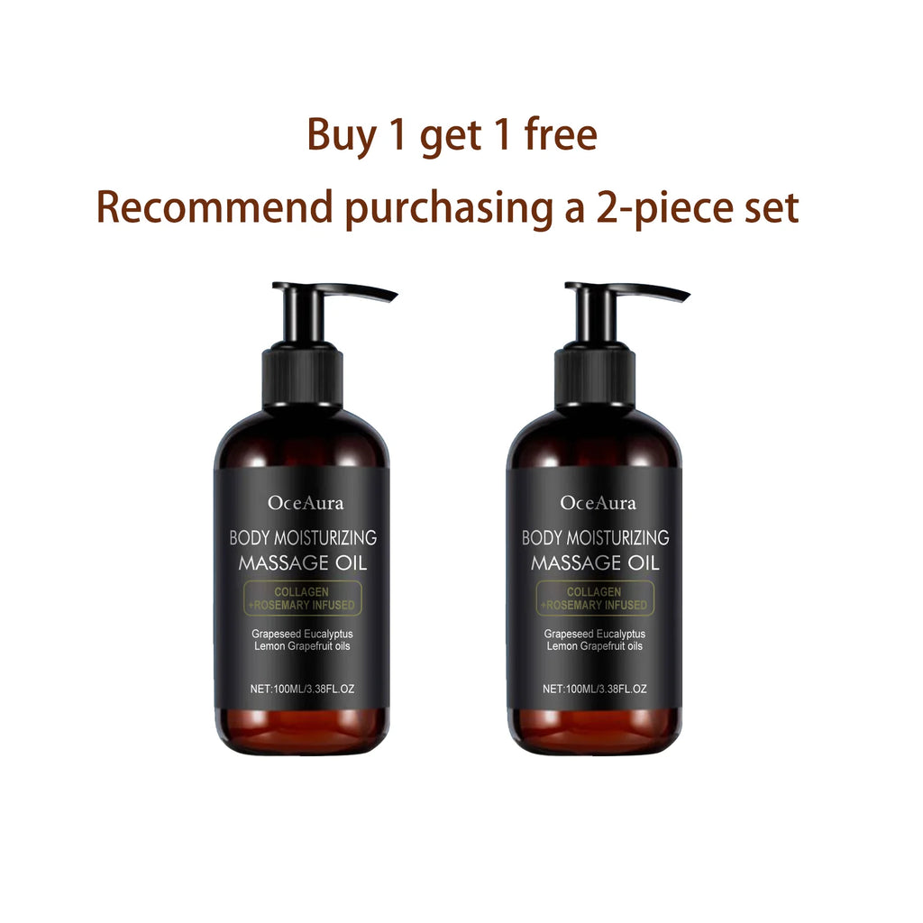 Oceaura Body Moisturizing Massage Oil Collagen Rosemary Infused Light Qme 100ml x2