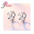 Hot Sell Women Earring Clear Crystal Flower Shape Accessories 925 Sterling Silver Color Gifts For Girls Cheap Sale Vintage Goods Qme Default Title