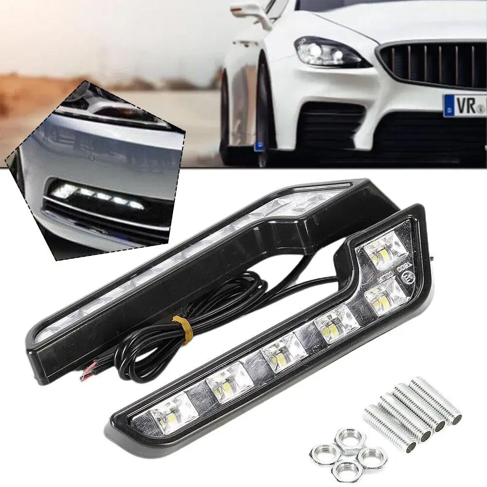 CAR Daytime Running Lights L shaped Driving Lamp Daytime Running Fog Light Waterproof Car LED Lamp Car Accessorie Qme