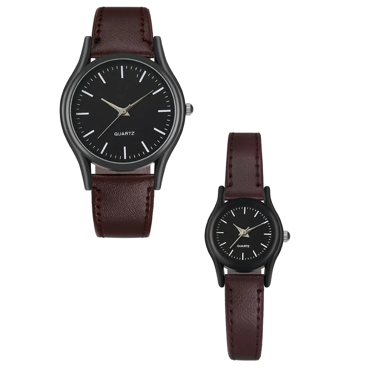 New Couples Watches Leather Strap Minimalist Fashion Quartz Wristwatches Multiple Colors Clothing Accessory Casual Simple Watch Qme 2pc 3