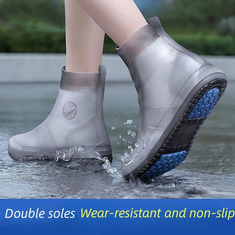 Waterproof Shoe Covers Silicone Anti-Slip Rain Boots Unisex Sneakers Protector For Outdoor Rainy Day Protectors Shoes Cover Qme Black XL(40-42)