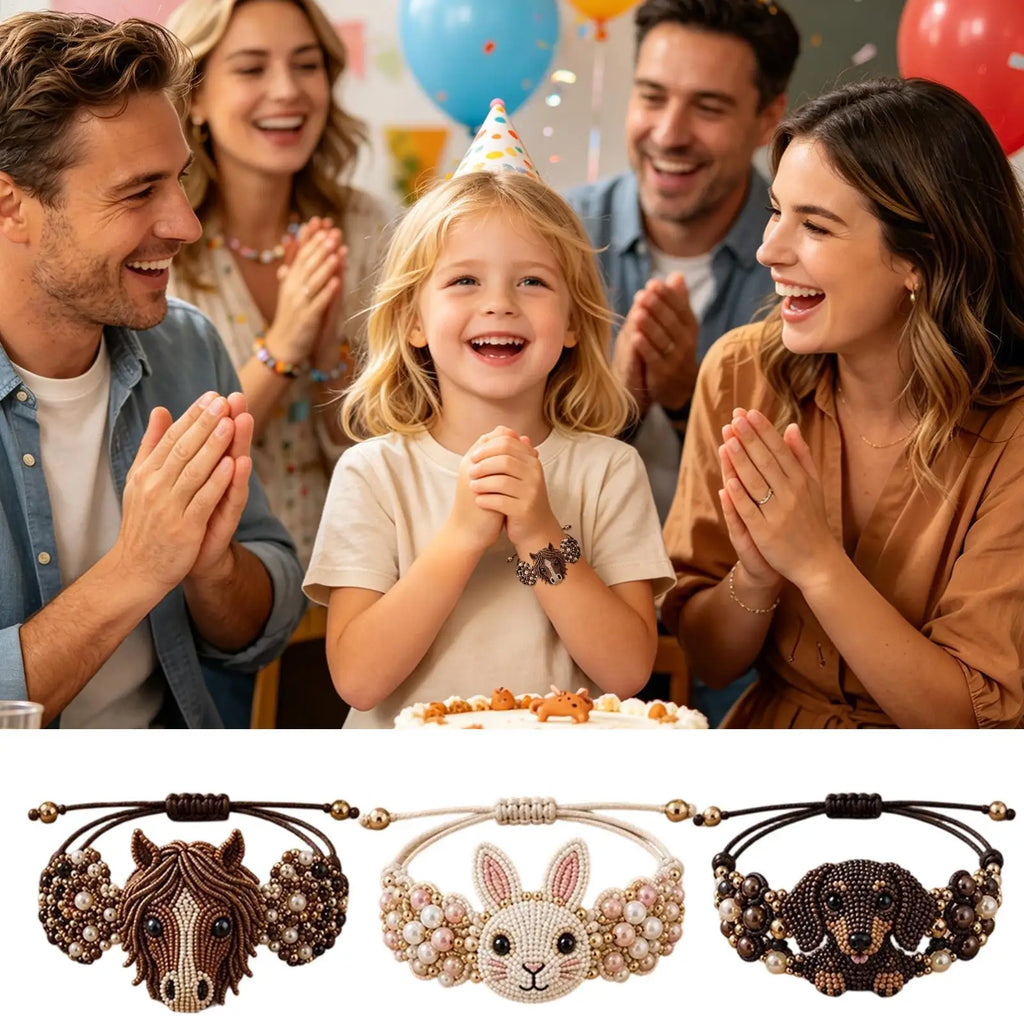 Bead Bracelet Animal Theme Craft Activity Toys Kits Making Birthday Qme
