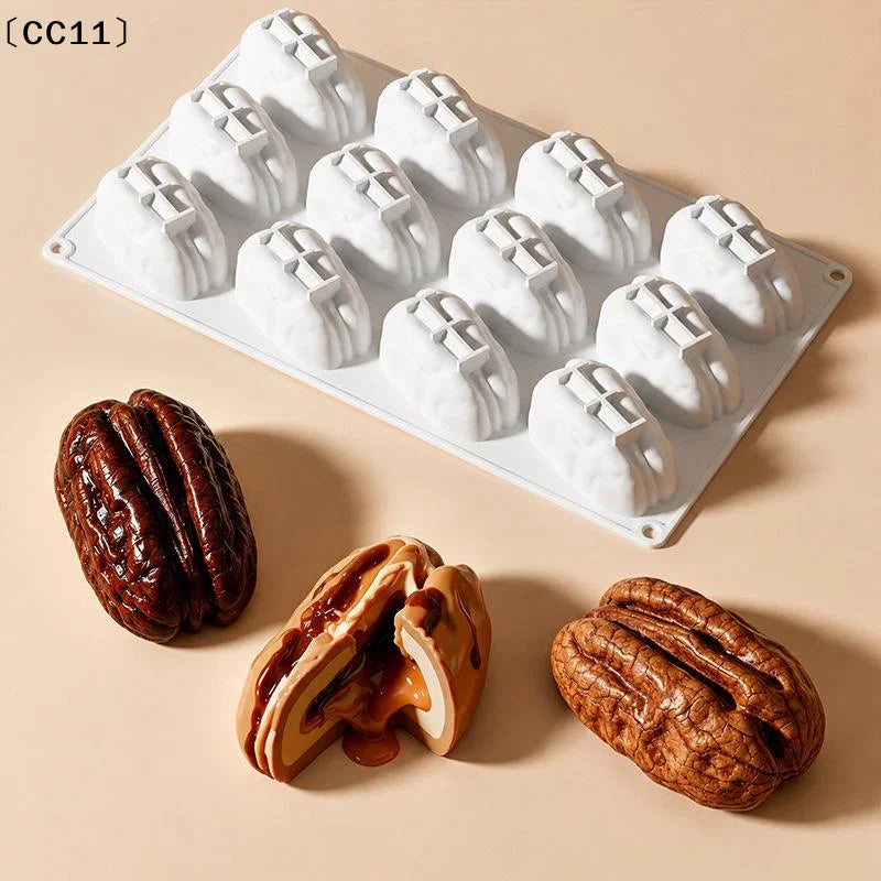 Pecan Nuts Design Silicone Chocolate Mold Food Grade Mousse Cake Qme
