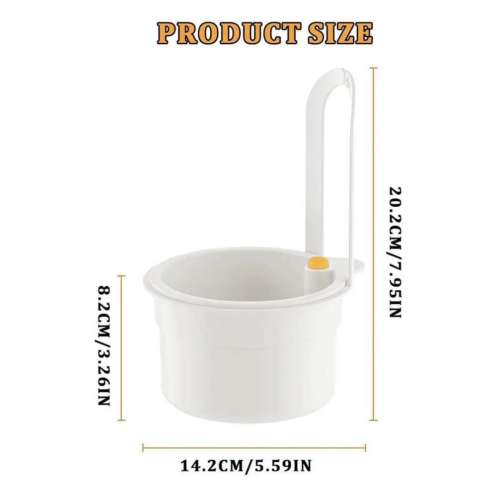 Sink filter basket faucet hanging filter kitchen hanging drain basket Press To Clean Sink Strainer for Home Apartment Qme White