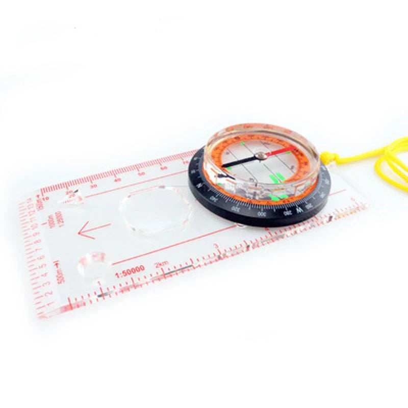 Portable Compass Scale Ruler Multifunction Map Lanyard Outdoor Qme