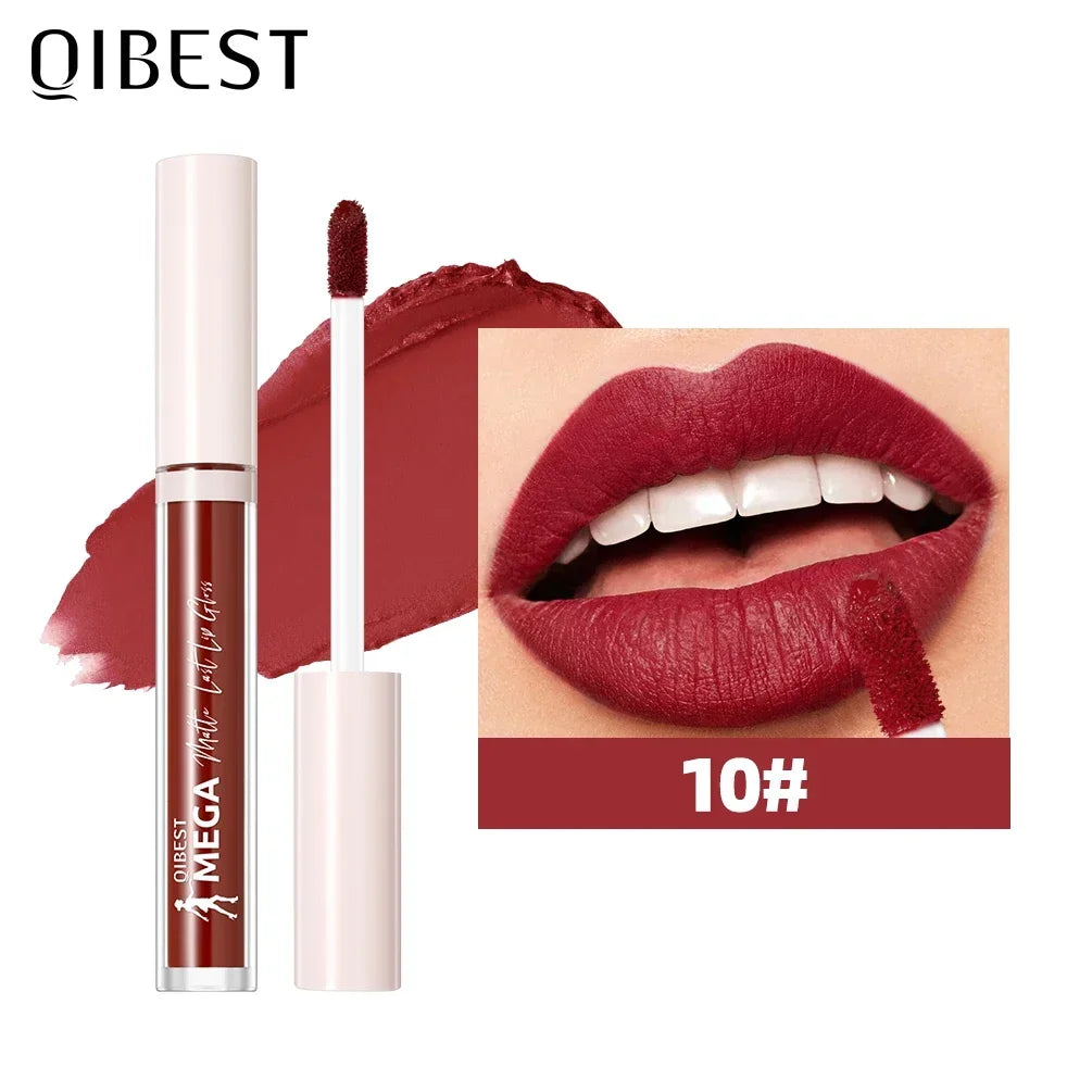 QIBEST 24 Colors Matte Liquid Lipstick Long Lasting Nude Brown Purple