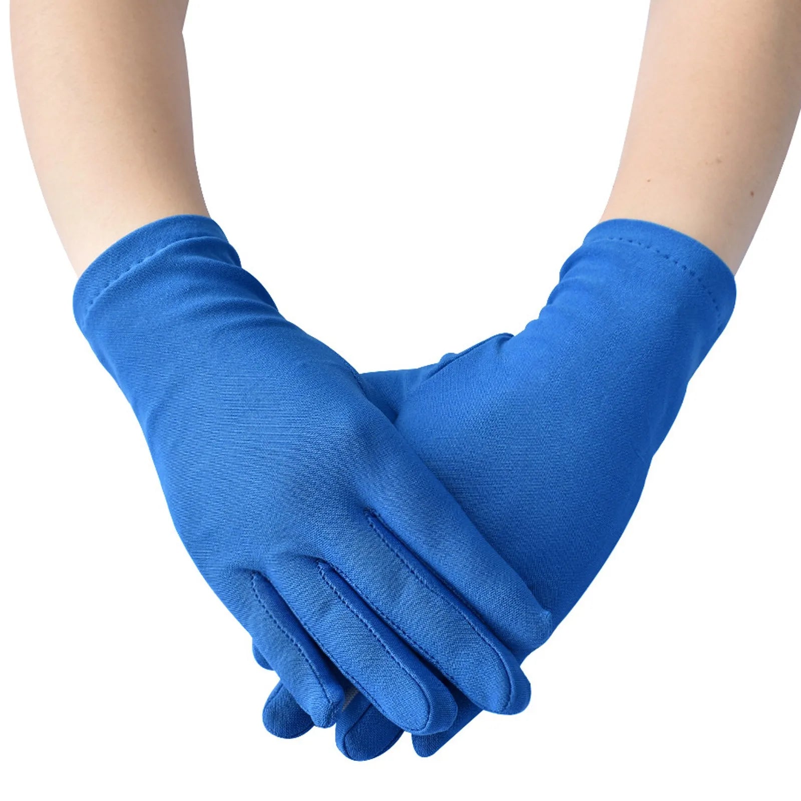 Women and Men Multicolor Stage Performance Masquerade Party Cosplay Opera Accessories Multipropose Etiquette Mittens Qme Blue