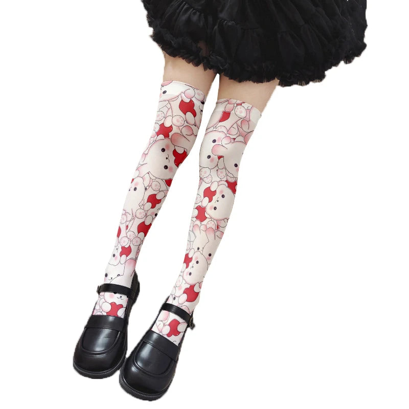 Girls Cute Bunny Stockings Cartoon Two-dimensional Female Universal Qme style5 One Size