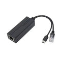 1PCS TYPE-C Port POE Splitter 100Mbps 48V to 5V Power Supply Module Ethernet to USB Adapter Qme Black
