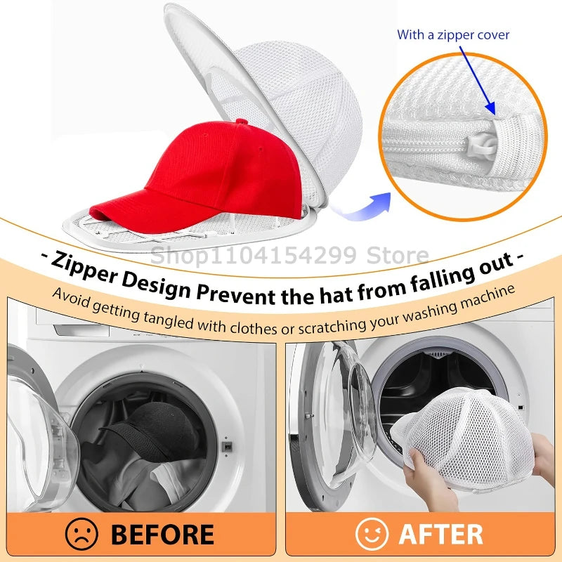 Hat Washer Portable Multifunctional Baseball Cap Cleaner Washing Hat Cage Protector Hat Shaper for Washing Machine Organizer Qme