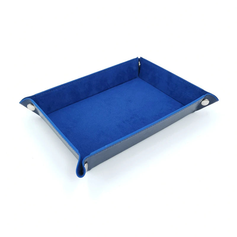 Creative Storage Tray Pu Foldable Box Dice Desktop Rolling Folding Qme blue