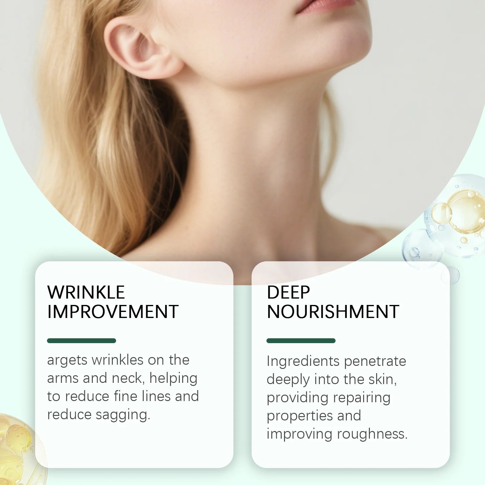 OceAura Crepey Skin Repair Cream Deep Nourishing Anti Wrinkle Sagging Reduction Elasticity Restoring Smoothing Skin Care Lotion Qme
