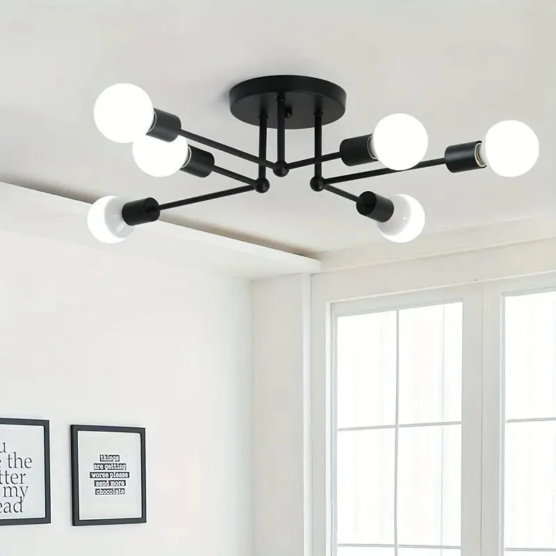 Modern Led Spider Ceiling Lighting Industrial Iron Black/Golden Nordic Minimalist Home Decoration Living Room Dining Room Ceilin Qme