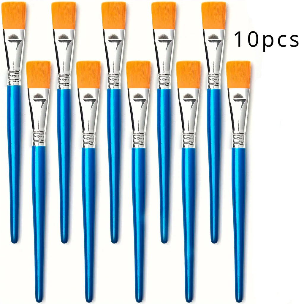 10pcs Pen Brush, Professional art use, Paint Brush, Oil Painting Pen, Paint Pen, Flat Head Painting Pen Qme 10pcs