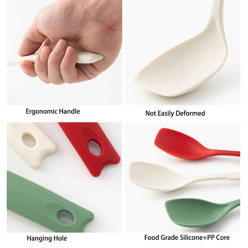 Large Silicone Cooking Spatula Spoon High Temperature Resistant Non-stick Pan Special Cooking Shovel Spoon Kitchen Utensil Qme