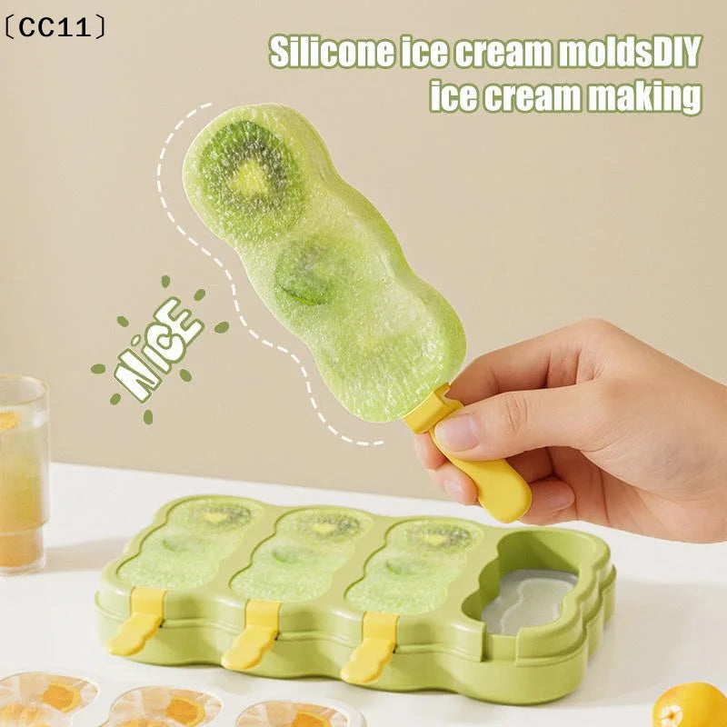 Silicone Ice Cream Molds Home Use Children Making Popsicles Cubes Qme