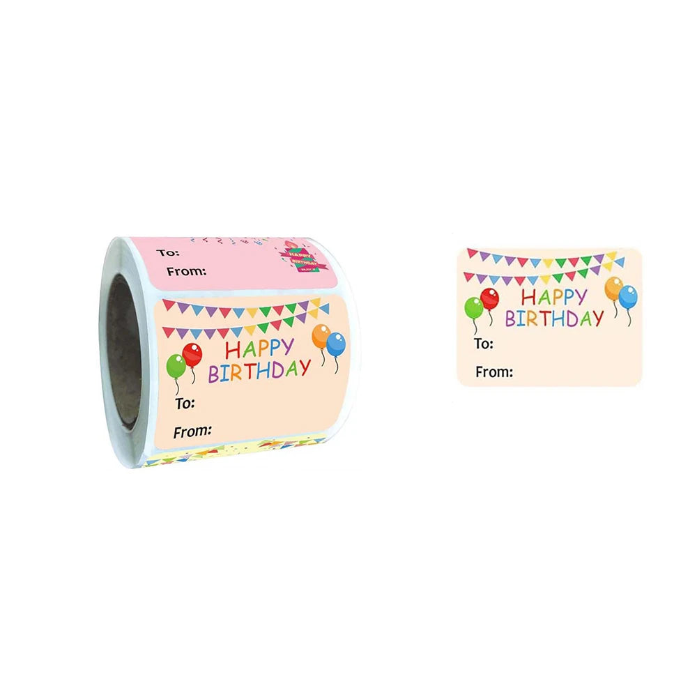 200PCS Happy Birthday Gift Tags Name Tags Sticker - Christmas To From Label Present Stickers Festival Birthday Sticker for Party Qme