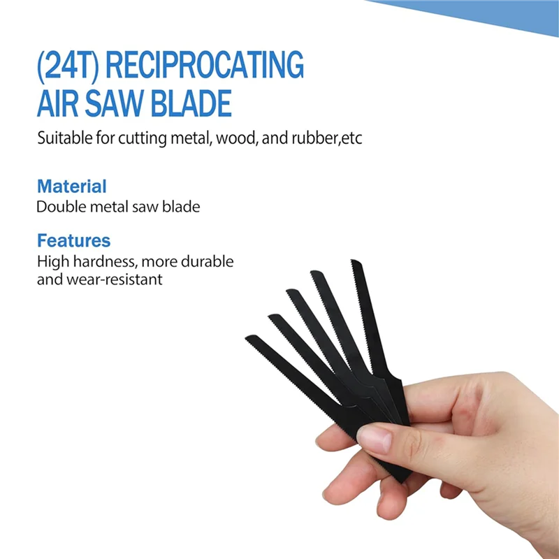 A02F-24T Industry Air Saw Blades For Tooth Reciprocating Saw Blade Compatible Silver Line Air Body Saw 10Pcs Qme