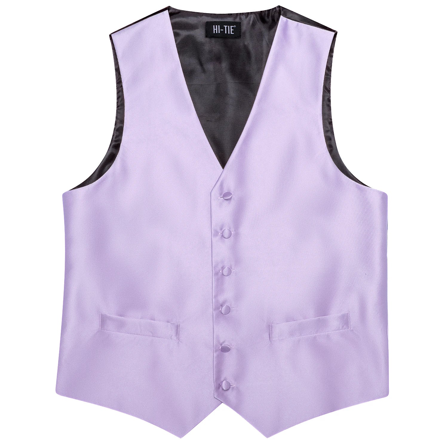 Hi-tie Solid Voilet Lilac Mens Suit Vest Woven Waistcoat Tie Pocket Qme