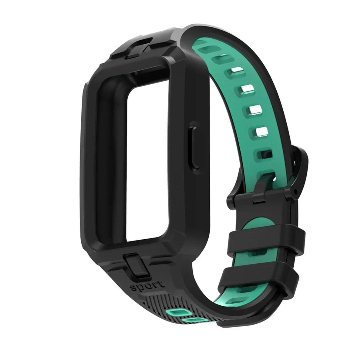 Silicone Strap for Huawei Band 9 8 7 6 Smart Watch Replacement Bracelet Sport Breathable Straps for Huawei Band9 Qme Black Teal For Huawei band 6