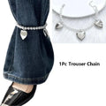 Heart Bow Charm Anklet Trouser Chain Imitation Pearl Beaded Ankle Chain Adjustable Foot Jewelry Women Girls Fashion Accessories Qme A1