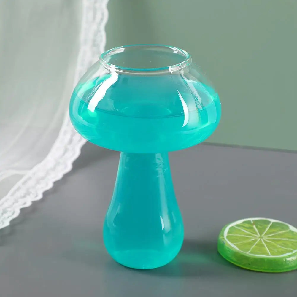 Cocktail Glass Cup Mushroom Shape Drinking Glassware Martini Clear Qme
