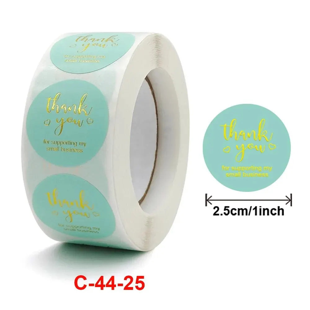 500Pcs 1inch Thank You Stickers For Envelope Sealing Labels Stationery Supplies Handmade Wedding Gift Decoration Sticker New Qme C- 44-25