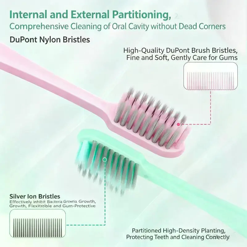 Travel Folding Toothbrush Portable Mini Soft Medium Bristles Qme