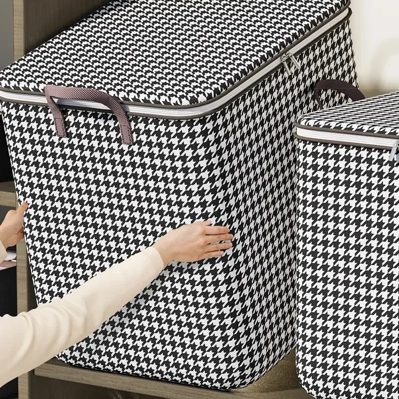 Organizer Clothes Storage Bags Large Capacity Quilt Moving Box Tote Bag Dustproof Clothing Wardrobe Home Qme