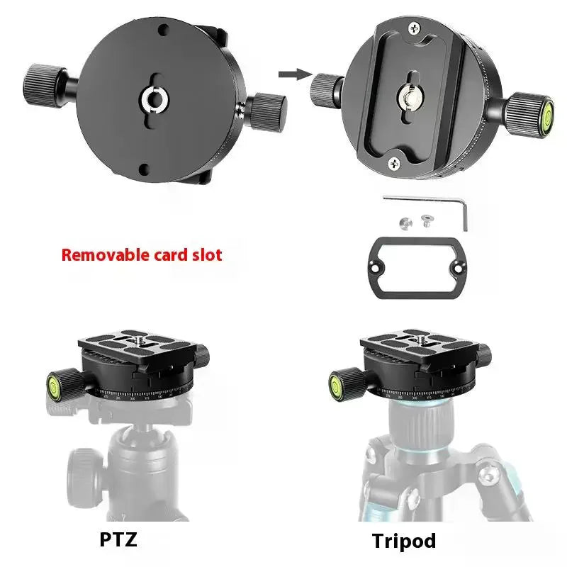 QJ-08 QJ-08S 360 Panoramic Rotating Quick Release Plate Clamp Tripod Qme